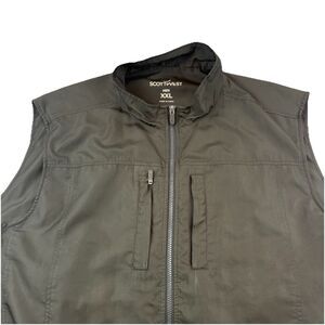 ScottEVest Travel Vest men's XXL Full Zip Hidden Utility Pockets Black TEC
